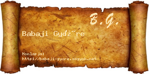 Babaji Györe névjegykártya