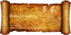 Babaji Györe névjegykártya